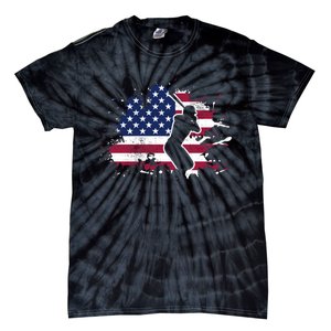 Patriotic American Flag Baseball design, Baseball design Tie-Dye T-Shirt