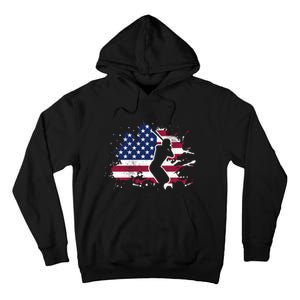 Patriotic American Flag Baseball design, Baseball design Tall Hoodie