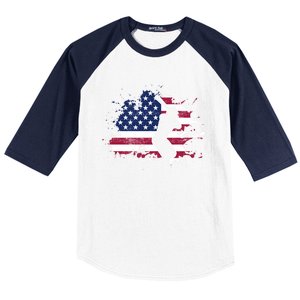 Patriotic American Flag Baseball design, Baseball design Baseball Sleeve Shirt