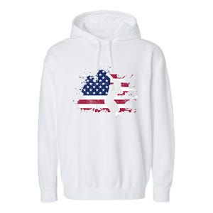 Patriotic American Flag Baseball design, Baseball design Garment-Dyed Fleece Hoodie