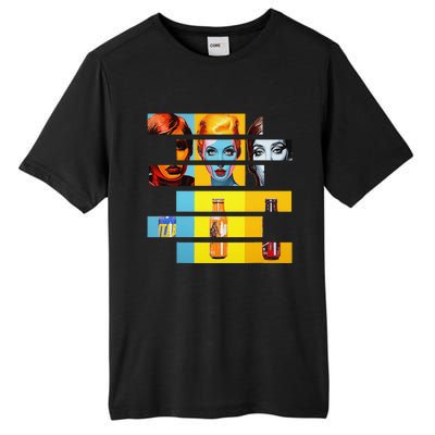 Pop Art Fusion Fragmented Faces & Soda Pop Bottles Tall Fusion ChromaSoft Performance T-Shirt