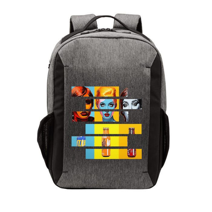 Pop Art Fusion Fragmented Faces & Soda Pop Bottles Vector Backpack