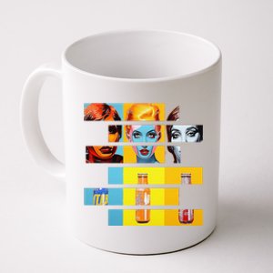 Pop Art Fusion Fragmented Faces & Soda Pop Bottles Coffee Mug