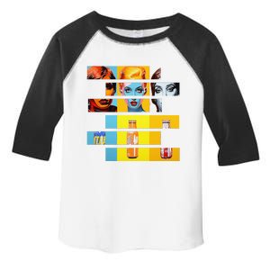 Pop Art Fusion Fragmented Faces & Soda Pop Bottles Toddler Fine Jersey T-Shirt