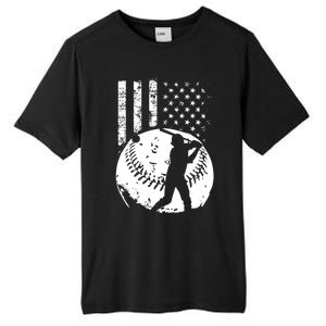 Patriotic American Flag Baseball Design Baseball Design Cute Gift Tall Fusion ChromaSoft Performance T-Shirt