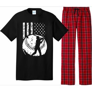 Patriotic American Flag Baseball Design Baseball Design Cute Gift Pajama Set