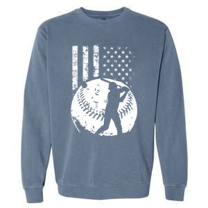 Patriotic American Flag Baseball Design Baseball Design Cute Gift Garment-Dyed Sweatshirt