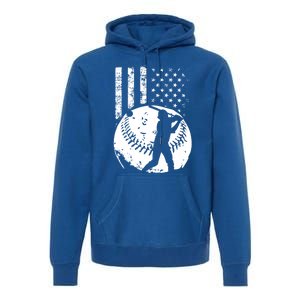 Patriotic American Flag Baseball Design Baseball Design Cute Gift Premium Hoodie