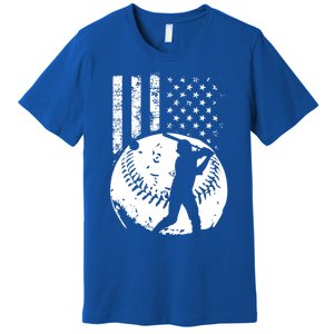 Patriotic American Flag Baseball Design Baseball Design Cute Gift Premium T-Shirt