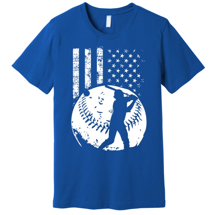 Patriotic American Flag Baseball Design Baseball Design Cute Gift Premium T-Shirt