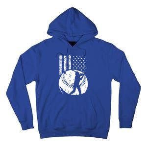 Patriotic American Flag Baseball Design Baseball Design Cute Gift Tall Hoodie