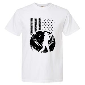 Patriotic American Flag Baseball Design Baseball Design Cute Gift Garment-Dyed Heavyweight T-Shirt