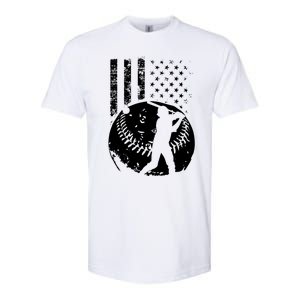 Patriotic American Flag Baseball Design Baseball Design Cute Gift Softstyle CVC T-Shirt