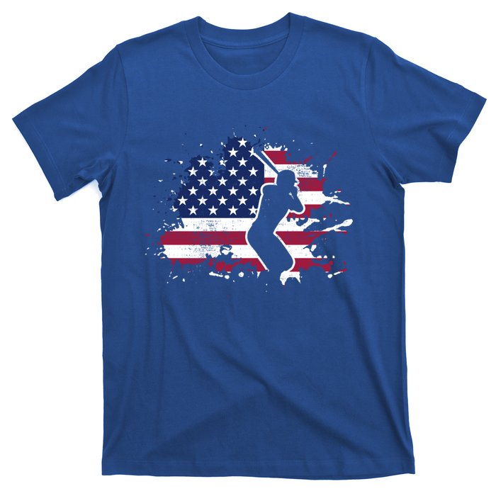 Patriotic American Flag Baseball Design Baseball Design Gift T-Shirt