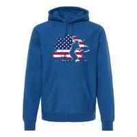 Patriotic American Flag Baseball Design Baseball Design Gift Premium Hoodie