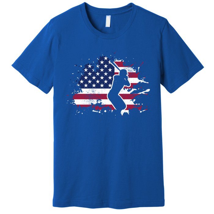 Patriotic American Flag Baseball Design Baseball Design Gift Premium T-Shirt