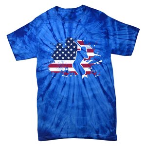 Patriotic American Flag Baseball Design Baseball Design Gift Tie-Dye T-Shirt