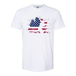 Patriotic American Flag Baseball Design Baseball Design Gift Softstyle CVC T-Shirt