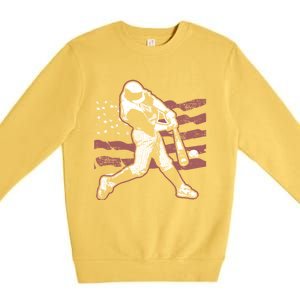 Patriotic American Flag Baseball Design Baseball Design Gift Premium Crewneck Sweatshirt