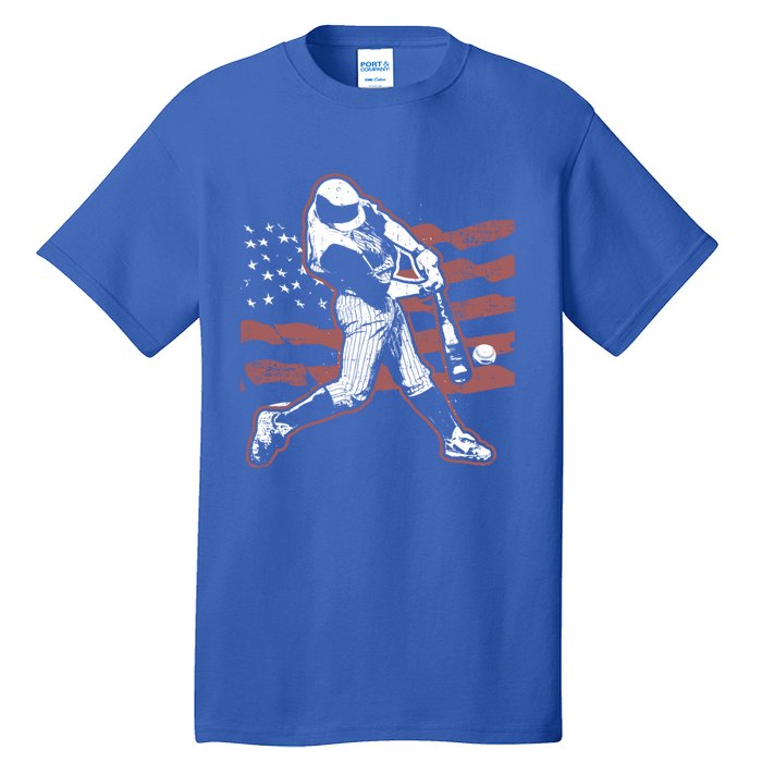 Patriotic American Flag Baseball Design Baseball Design Gift Tall T-Shirt