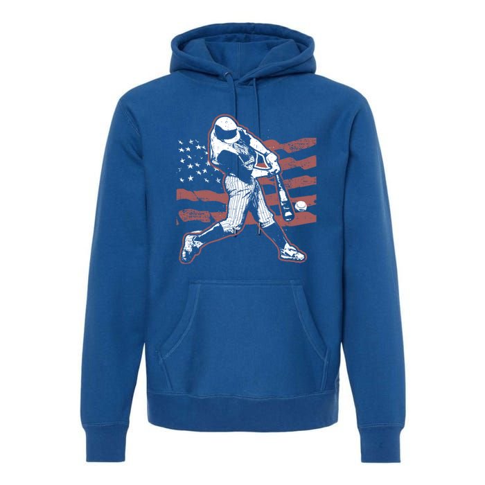 Patriotic American Flag Baseball Design Baseball Design Gift Premium Hoodie