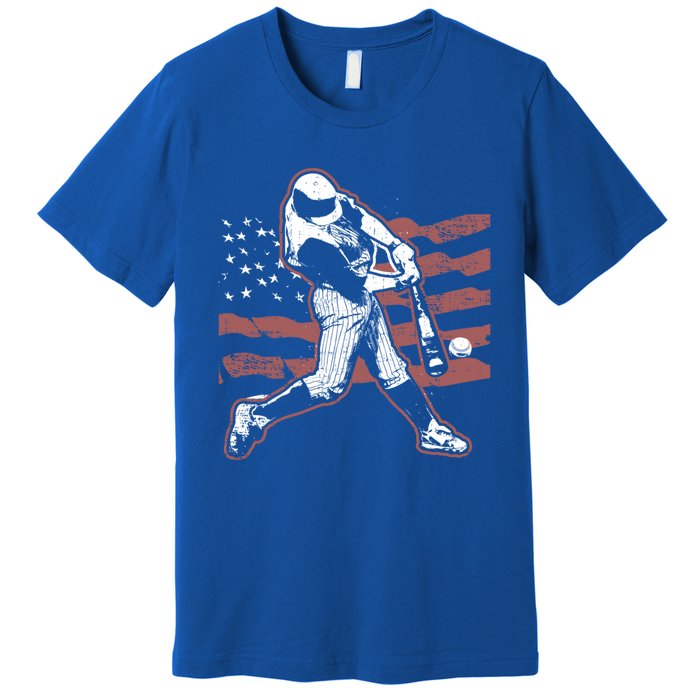 Patriotic American Flag Baseball Design Baseball Design Gift Premium T-Shirt