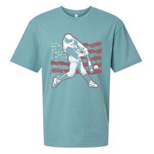 Patriotic American Flag Baseball Design Baseball Design Gift Sueded Cloud Jersey T-Shirt