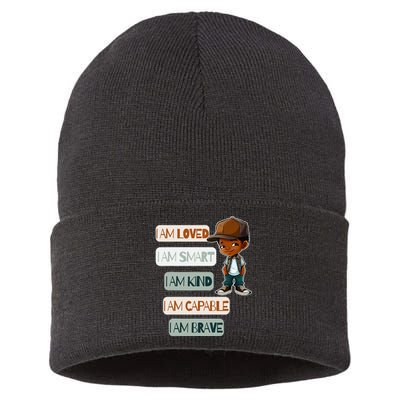 Positive Affirmations For African American Sustainable Knit Beanie