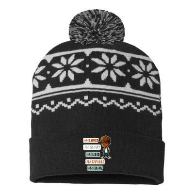 Positive Affirmations For African American USA-Made Snowflake Beanie