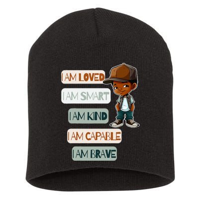 Positive Affirmations For African American Short Acrylic Beanie