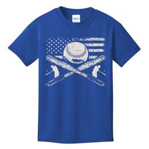 Patriotic American Flag Baseball Design Baseball Design Great Gift Kids T-Shirt