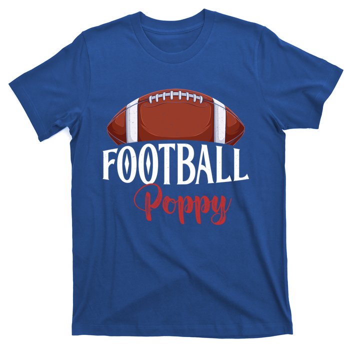 Proud American Football Poppy Funny Gift For FatherS Day Gift T-Shirt