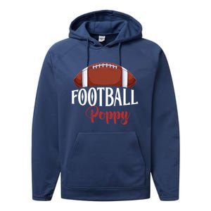 Proud American Football Poppy Funny Gift For FatherS Day Gift Performance Fleece Hoodie