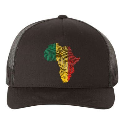 Pan African Flag Fingerprint Black History Month Proud Gift Yupoong Adult 5-Panel Trucker Hat