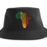 Pan African Flag Fingerprint Black History Month Proud Gift Sustainable Bucket Hat