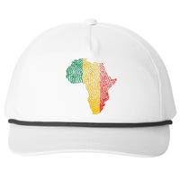 Pan African Flag Fingerprint Black History Month Proud Gift Snapback Five-Panel Rope Hat