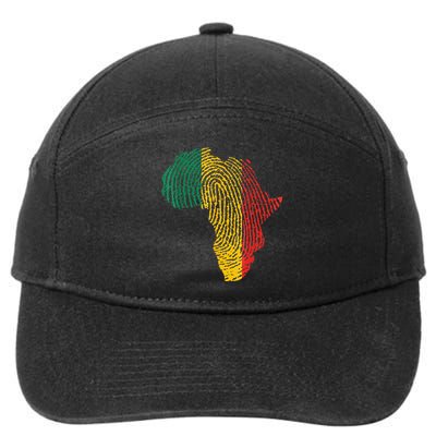 Pan African Flag Fingerprint Black History Month Proud Gift 7-Panel Snapback Hat