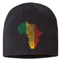 Pan African Flag Fingerprint Black History Month Proud Gift Sustainable Beanie