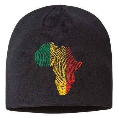 Pan African Flag Fingerprint Black History Month Proud Gift Sustainable Beanie