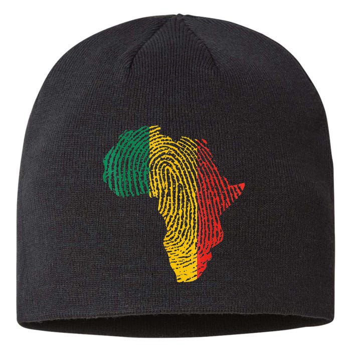 Pan African Flag Fingerprint Black History Month Proud Gift Sustainable Beanie