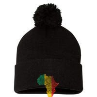 Pan African Flag Fingerprint Black History Month Proud Gift Pom Pom 12in Knit Beanie