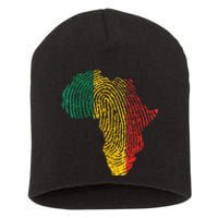 Pan African Flag Fingerprint Black History Month Proud Gift Short Acrylic Beanie