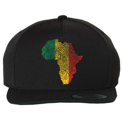 Pan African Flag Fingerprint Black History Month Proud Gift Wool Snapback Cap