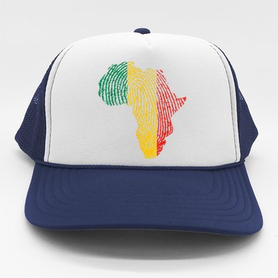 Pan African Flag Fingerprint Black History Month Proud Gift Trucker Hat