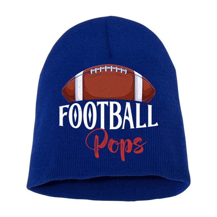 Proud American Football Pops Funny Gift For FatherS Day Gift Short Acrylic Beanie