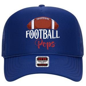 Proud American Football Pops Funny Gift For FatherS Day Gift High Crown Mesh Back Trucker Hat