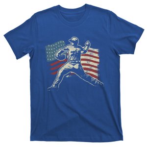 Patriotic American Flag Baseball Design Baseball Design Gift T-Shirt