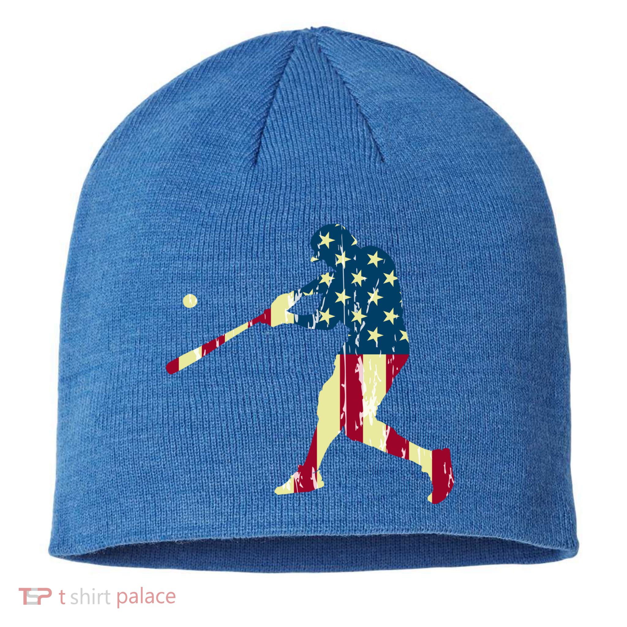 Patriotic American Flag Baseball Gift Baseball Gift Sustainable Beanie