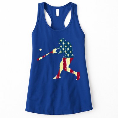 Patriotic American Flag Baseball Gift Baseball Gift Womens Tank Top
