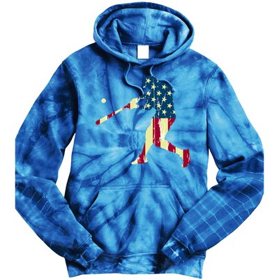 Patriotic American Flag Baseball Gift Baseball Gift Tie Dye Hoodie